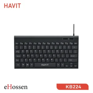 Havit KB224 USB Mini Keyboard - Compact, black design with 79 keys.