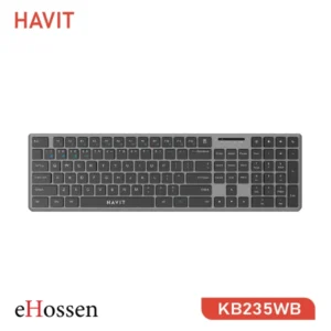 Havit KB220BT Wireless Bluetooth Keyboard – Dual mode, black design with 108 keys, wireless and Bluetooth connection.