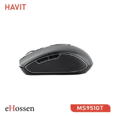 Havit MS951GT Wireless Optical Mouse – A wireless mouse with ergonomic design, adjustable DPI, multi-function side keys, and an energy-saving auto sleep function.