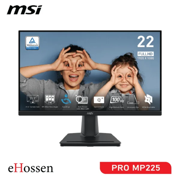 MSI PRO MP225 21.5-inch FHD IPS monitor with 100Hz refresh rate